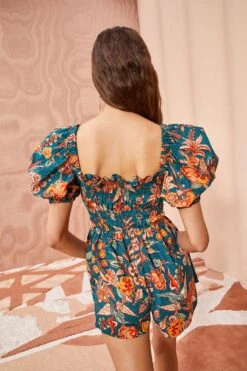 ULLA JOHNSON Arlo Playsuit - Delphinium -fashion store ULLA JOHNSON Arlo Playsuit DELPHINIUM 04