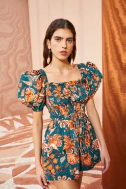 ULLA JOHNSON Arlo Playsuit - Delphinium -fashion store ULLA JOHNSON Arlo Playsuit DELPHINIUM 05