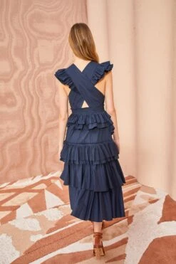 ULLA JOHNSON Aurore Dress - Midnight -fashion store ULLA JOHNSON Aurore Dress MIDNIGHT 04