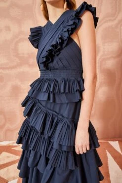 ULLA JOHNSON Aurore Dress - Midnight -fashion store ULLA JOHNSON Aurore Dress MIDNIGHT 05
