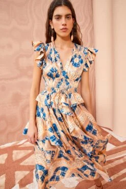 ULLA JOHNSON Avia Dress - Fossil -fashion store ULLA JOHNSON Avia Dress FOSSIL 03