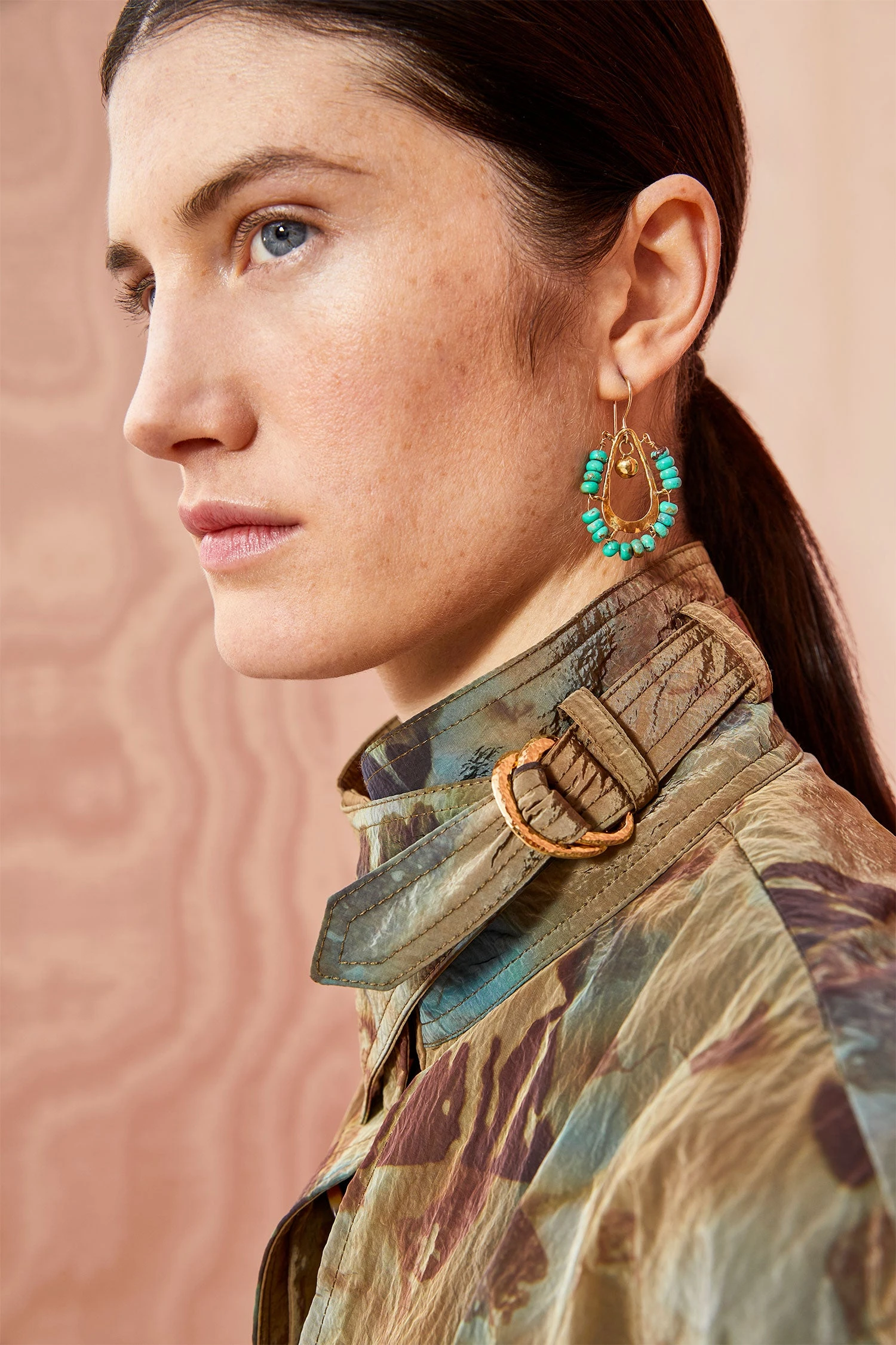 ULLA JOHNSON Beaded Single Drop Earring - Turquoise 4 ULLA JOHNSON Beaded Single Drop Earring - Turquoise - Image 2