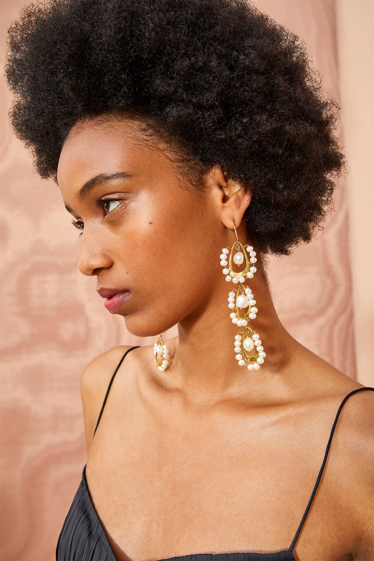 ULLA JOHNSON Beaded TriDrop Earring - Pearl 3 ULLA JOHNSON Beaded TriDrop Earring - Pearl