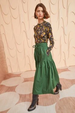 ULLA JOHNSON Blythe Skirt - Juniper -fashion store ULLA JOHNSON Blythe Skirt JUNIPER 03