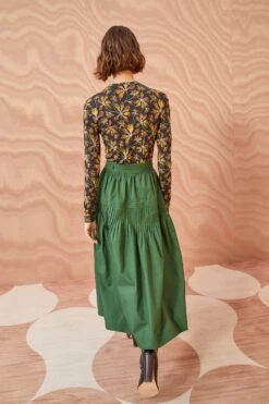 ULLA JOHNSON Blythe Skirt - Juniper -fashion store ULLA JOHNSON Blythe Skirt JUNIPER 04