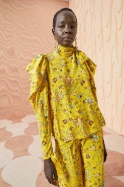 ULLA JOHNSON Brea Blouse - Mimosa -fashion store ULLA JOHNSON Brea Blouse MIMOSA 0005