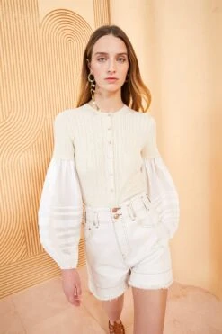 ULLA JOHNSON The Charlotte Short - Cowrie Wash 9 ULLA JOHNSON The Charlotte Short - Cowrie Wash -fashion store ULLA JOHNSON CHARLOTTE SHORT COWRIE 04