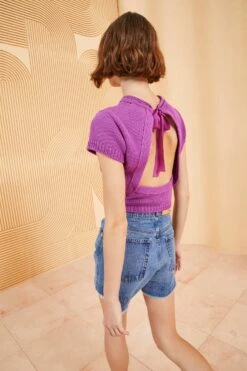 ULLA JOHNSON The Charlotte Short - Danube Medium Indigo Wash -fashion store ULLA JOHNSON CHARLOTTE SHORT DANUBE 0029