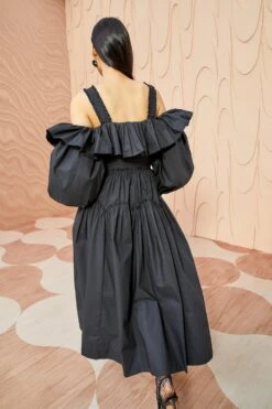 ULLA JOHNSON Caprice Dress - Noir 10 ULLA JOHNSON Caprice Dress - Noir -fashion store ULLA JOHNSON Caprice Dress NOIR 03