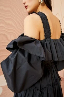 ULLA JOHNSON Caprice Dress - Noir 9 ULLA JOHNSON Caprice Dress - Noir -fashion store ULLA JOHNSON Caprice Dress NOIR 05