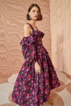 ULLA JOHNSON Caprice Dress - Zinnia -fashion store ULLA JOHNSON Caprice Dress ZINNIA 03