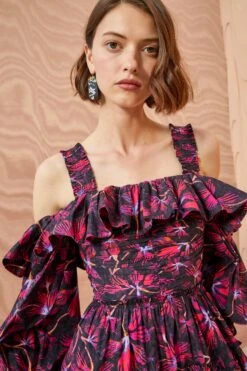 ULLA JOHNSON Caprice Dress - Zinnia -fashion store ULLA JOHNSON Caprice Dress ZINNIA 05