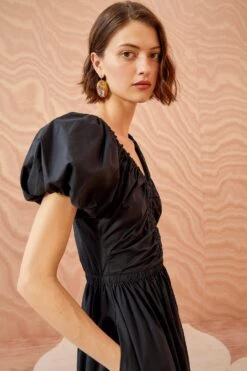 ULLA JOHNSON Cecile Dress - Noir -fashion store ULLA JOHNSON Cecile Dress NOIR 05