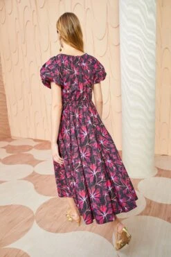 ULLA JOHNSON Cecile Dress - Zinnia -fashion store ULLA JOHNSON Cecile Dress ZINNIA 04