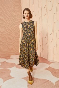 ULLA JOHNSON Clea Dress - Maple -fashion store ULLA JOHNSON Clea Dress MAPLE 03