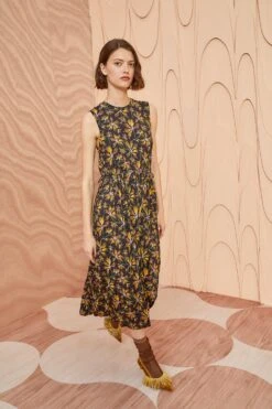 ULLA JOHNSON Clea Dress - Maple -fashion store ULLA JOHNSON Clea Dress MAPLE 05