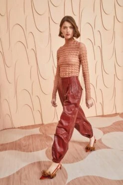 ULLA JOHNSON Cyrus Pant - Mahogany -fashion store ULLA JOHNSON Cyrus Pant MAHOGANY 0083