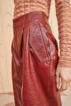 ULLA JOHNSON Cyrus Pant - Mahogany -fashion store ULLA JOHNSON Cyrus Pant MAHOGANY 02 ALT