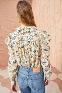 ULLA JOHNSON Dara Blouse - Gardenia -fashion store ULLA JOHNSON Dara Blouse GARDENIA 0157
