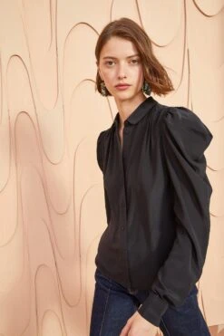 ULLA JOHNSON Dari Blouse - Noir -fashion store ULLA JOHNSON Dara Blouse NOIR 03