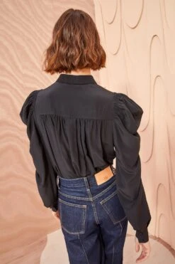 ULLA JOHNSON Dari Blouse - Noir -fashion store ULLA JOHNSON Dara Blouse NOIR 04