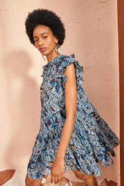 ULLA JOHNSON Denia Dress - Morning Glory -fashion store ULLA JOHNSON Denia Dress MORNING GLORY 04