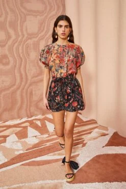 ULLA JOHNSON Dina Top - Coral Bloom -fashion store ULLA JOHNSON Dina Top CORAL BLOOM 0055