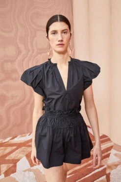 ULLA JOHNSON Evelyn Top - Noir -fashion store ULLA JOHNSON EVELYN TOP NOIR 03