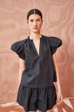 ULLA JOHNSON Evelyn Top - Noir -fashion store ULLA JOHNSON EVELYN TOP NOIR 05