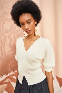 ULLA JOHNSON Eila Top - Chalk -fashion store ULLA JOHNSON Eila Top CHALK 0092