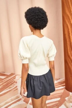 ULLA JOHNSON Eila Top - Chalk -fashion store ULLA JOHNSON Eila Top CHALK 0113