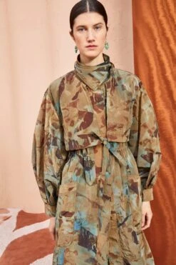 ULLA JOHNSON Elettra Trench - Chalcedony -fashion store ULLA JOHNSON Elettra Trench CHALCEDONY 0104