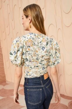 ULLA JOHNSON Elise Top - Gardenia -fashion store ULLA JOHNSON Elise Top GARDENIA 0121