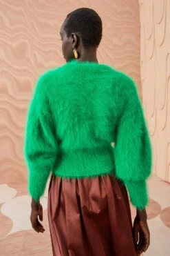 ULLA JOHNSON Emira Pullover - Emerald -fashion store ULLA JOHNSON Emira Pullover EMERALD 0083