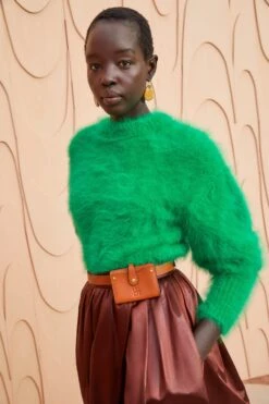 ULLA JOHNSON Emira Pullover - Emerald -fashion store ULLA JOHNSON Emira Pullover EMERALD 0106