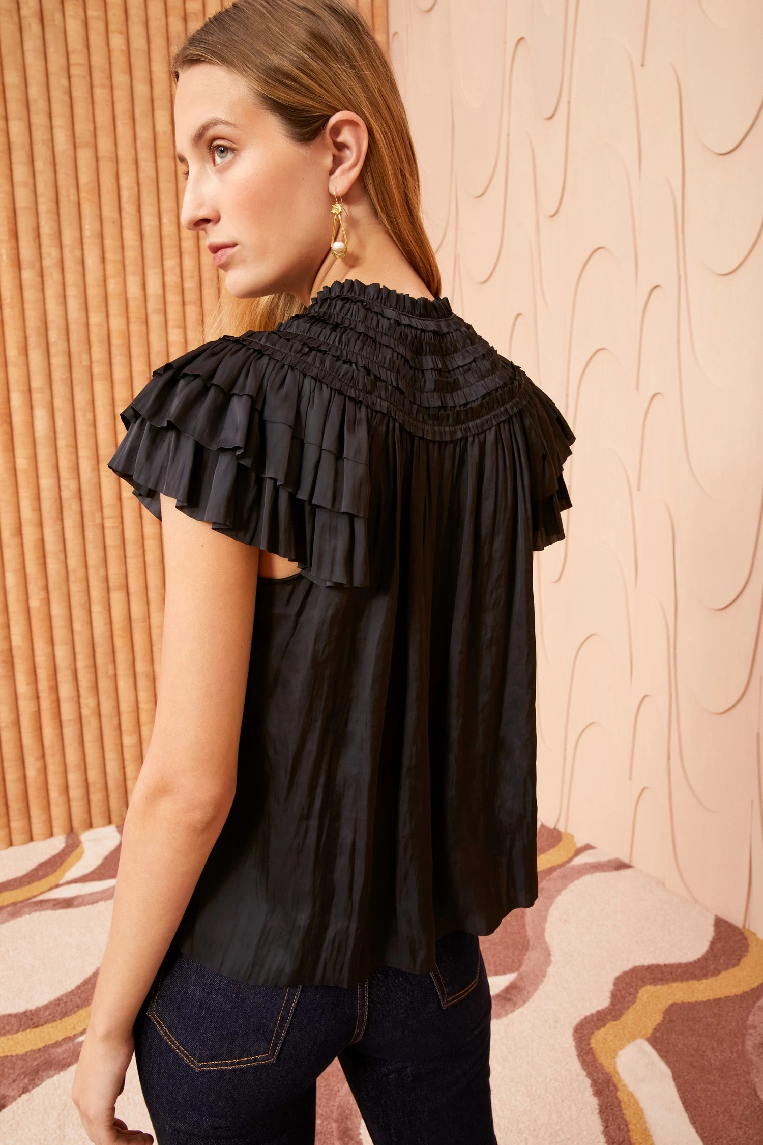 ULLA JOHNSON Eva Top - Noir 5 ULLA JOHNSON Eva Top - Noir - Image 3