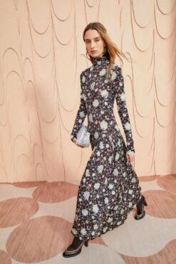 ULLA JOHNSON Fernanda Dress - Nuit -fashion store ULLA JOHNSON Fernanda Dress NUIT 0020