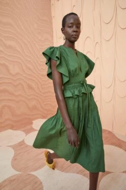 ULLA JOHNSON Florence Dress - Juniper 11 ULLA JOHNSON Florence Dress - Juniper -fashion store ULLA JOHNSON Florence Dress JUNIPER 03