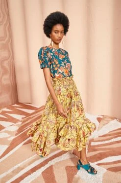 ULLA JOHNSON Frances Top - Delphinium -fashion store ULLA JOHNSON Frances Top DELPHINIUM 0110