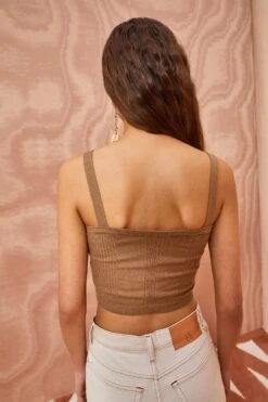 ULLA JOHNSON Giselle Top - Chestnut 10 ULLA JOHNSON Giselle Top - Chestnut -fashion store ULLA JOHNSON Giselle Top CHESTNUT 0060