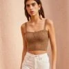 ULLA JOHNSON Giselle Top - Chestnut -fashion store ULLA JOHNSON Giselle Top CHESTNUT 01 MAIN