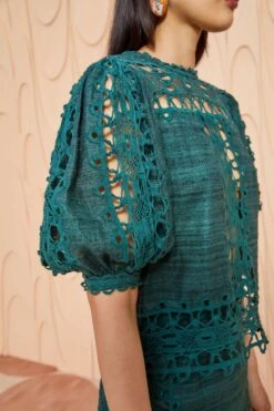 ULLA JOHNSON Gita Top - Cypress -fashion store ULLA JOHNSON Gita Top CYPRESS 0091