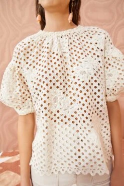 ULLA JOHNSON Grace Top - Pearl 11 ULLA JOHNSON Grace Top - Pearl -fashion store ULLA JOHNSON Grace Top PEARL 05