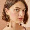 ULLA JOHNSON Hammered Chain Flower Drop Earring - Tiger's Eye 1 ULLA JOHNSON Hammered Chain Flower Drop Earring - Tiger's Eye -fashion store ULLA JOHNSON HAMMERED CHAIN FLOWER DROP EARRING TIGERS EYE 01