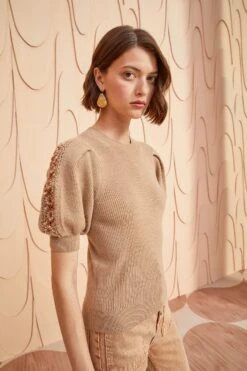 ULLA JOHNSON Harper Top - Fawn -fashion store ULLA JOHNSON Harper Top FAWN 03