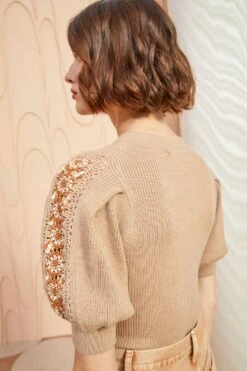 ULLA JOHNSON Harper Top - Fawn -fashion store ULLA JOHNSON Harper Top FAWN 04