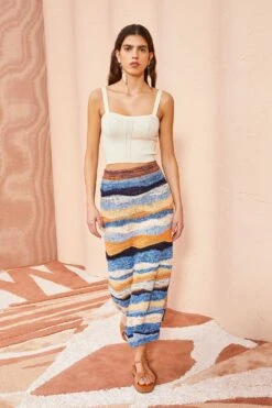 ULLA JOHNSON Hattie Skirt - Aegean -fashion store ULLA JOHNSON Hattie Skirt AEGEAN 03