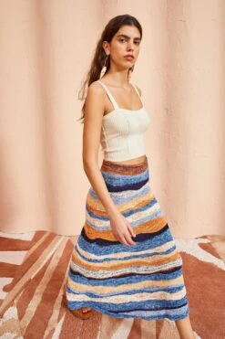 ULLA JOHNSON Hattie Skirt - Aegean -fashion store ULLA JOHNSON Hattie Skirt AEGEAN 05