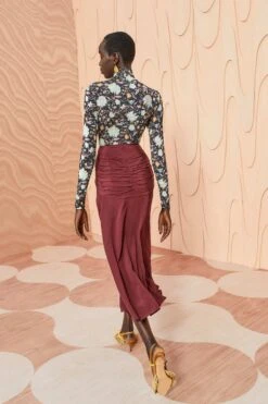 ULLA JOHNSON Imani Skirt - Mahogany -fashion store ULLA JOHNSON Imani Skirt MAHOGANY 0123