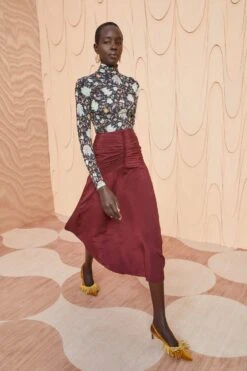 ULLA JOHNSON Imani Skirt - Mahogany -fashion store ULLA JOHNSON Imani Skirt MAHOGANY 03